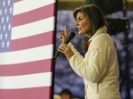 Republican presidential candidate former UN Ambassador Nikki Haley speaks at a campaign rally on Tuesday, Feb. 20, 2024, in Clemson, S.C. (AP Photo/Meg Kinnard) Republican presidential candidate former UN Ambassador Nikki Haley speaks at a campaign rally on Tuesday, Feb. 20, 2024, in Clemson, S.C. (AP Photo/Meg Kinnard)