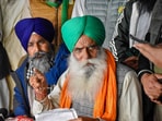 Farmer leaders Sarwan Singh Pandher and Jagjit Singh Dallewal address the media at the Punjab-Haryana Shambhu border. (PTI file) Farmer leaders Sarwan Singh Pandher and Jagjit Singh Dallewal address the media at the Punjab-Haryana Shambhu border. (PTI file)