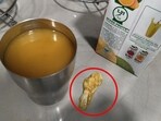 Mould that the Reddit user found in a packet of Tropicana juice. Mould that the Reddit user found in a packet of Tropicana juice.