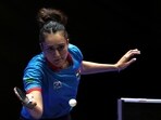 India's Manika Batra in action during her women's singles group stage match
