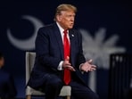 Former U.S. President and Republican presidential candidate Donald Trump participates in a Fox News town hall with Laura Ingraham in Greenville, South Carolina, U.S. February 20, 2024.  REUTERS/Sam Wolfe