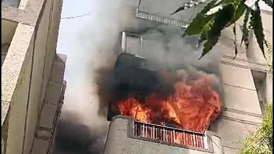 A fire broke out in a flat in Dwarka Sector 10 on Wednesday. (ANI) A fire broke out in a flat in Dwarka Sector 10 on Wednesday. (ANI)