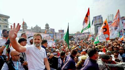 Congress leader Rahul Gandhi during the Bharat Jodo Nyay Yatra in Kanpur. (PTI) Congress leader Rahul Gandhi during the Bharat Jodo Nyay Yatra in Kanpur. (PTI)