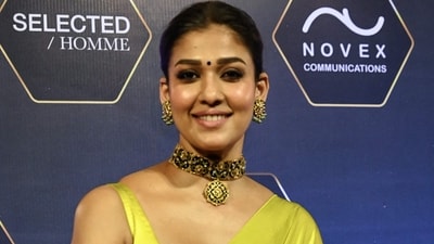 Nayantara attends the Dadasaheb Phalke International Film Festival Awards 2024 in Mumbai on February 20. The actor, who made her Bollywood debut with the 2023 film Jawan, wore a yellow saree with a golden and green choker set. (AFP) Nayantara attends the Dadasaheb Phalke International Film Festival Awards 2024 in Mumbai on February 20. The actor, who made her Bollywood debut with the 2023 film Jawan, wore a yellow saree with a golden and green choker set. (AFP)