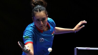 India's Manika Batra in action during her women's singles group stage match (REUTERS)