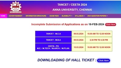 TANCET 2024 admit cards out; Exam scheduled for March 9 TANCET 2024 admit cards out; Exam scheduled for March 9