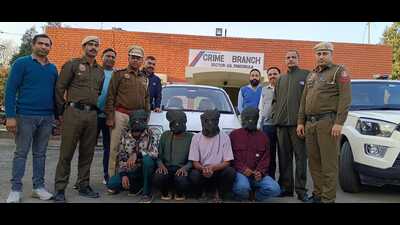 The accused in custody of Panchkula police on Wednesday. (HT Photo) The accused in custody of Panchkula police on Wednesday. (HT Photo)