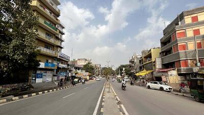 The old MG Road that connects Mahavir Chowk to Iffco Chowk on Tuesday. (Parveen Kumar/HT Photo)