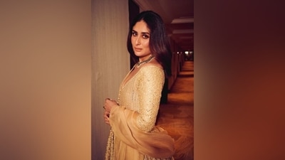 The anarkali features a wide plunging V neckline accentuating her decolletage, quarter-length sleeves, a fitted bust, a flared skirt adorned with multi-kali blooms in 60 pleated panels, front button closures on the bodice, an asymmetrical hem, and a floor-grazing train on the back. (Instagram) The anarkali features a wide plunging V neckline accentuating her decolletage, quarter-length sleeves, a fitted bust, a flared skirt adorned with multi-kali blooms in 60 pleated panels, front button closures on the bodice, an asymmetrical hem, and a floor-grazing train on the back. (Instagram)