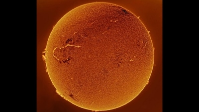 The photograph of the solar flare that won Turkish astrophotographer the Astronomy Photographer of the Year 2023 award. (Instagram/@royalmuseumsgreenwich) The photograph of the solar flare that won Turkish astrophotographer the Astronomy Photographer of the Year 2023 award. (Instagram/@royalmuseumsgreenwich)