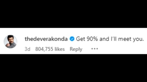 Vijay Deverakonda's reaction to the video. (Screengrab) Vijay Deverakonda's reaction to the video. (Screengrab)
