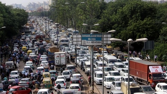 Traffic restrictions have been made at Delhi borders (HT Photo)