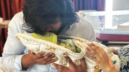 Nikhil Siddhartha with his baby boy