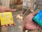 The image shows condom packets with TDP and YSRCP names and their party symbols printed on them. 