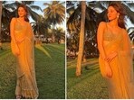 Ananya Pandey's glamorous saree look at Rakul Preet Singh and Jackky Bhagnani's wedding in Goa