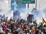 The Haryana Police on Wednesday hurled tear gas shells to disperse farmers from Punjab at Shambhu and Khanauri border points as they tried to move towards the barricades.