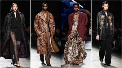 Milan Fashion Week kicked off its runway shows on Wednesday as the fashion set embarked on a fresh round of sashaying, posing and air-kissing - even amid an uncertain outlook for luxury. Popular designers and brands including Fendi, Roberto Cavalli, Moschino, Etro and many more showed off their glamour collections. Oversized chic, abstract prints, muted tones and intricate fabrics took over the ramp to showcase the Autumn/Winter 2024-2025 womenswear collection. Let's take a look at the best-dressed looks that caught the eyes of fashion critics. Milan Fashion Week kicked off its runway shows on Wednesday as the fashion set embarked on a fresh round of sashaying, posing and air-kissing - even amid an uncertain outlook for luxury. Popular designers and brands including Fendi, Roberto Cavalli, Moschino, Etro and many more showed off their glamour collections. Oversized chic, abstract prints, muted tones and intricate fabrics took over the ramp to showcase the Autumn/Winter 2024-2025 womenswear collection. Let's take a look at the best-dressed looks that caught the eyes of fashion critics.