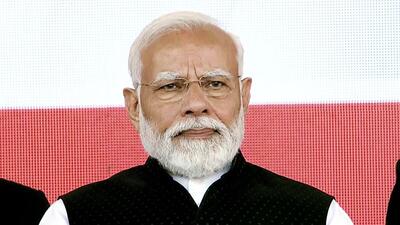 Ahmedabad, Feb 22 (ANI): Prime Minister Narendra Modi during the Golden Jubilee Celebrations of the Gujarat Cooperative Milk Marketing Federation, in Ahmedabad on Thursday. (ANI Photo) (ANI)