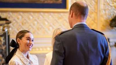 "From Westeros to Windsor, a real pleasure presenting @emilia_clarke and her mum Jennifer with their honours today for their charity work with @sameyouorg supporting brain injury recovery care," the Prince and Princess of Wales said in an Instagram post. “Congratulations to all of today’s recipients!” (AP) "From Westeros to Windsor, a real pleasure presenting @emilia_clarke and her mum Jennifer with their honours today for their charity work with @sameyouorg supporting brain injury recovery care," the Prince and Princess of Wales said in an Instagram post. “Congratulations to all of today’s recipients!” (AP)