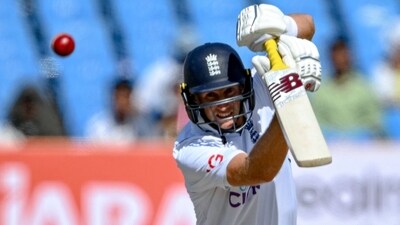 England's Joe Root during the fourth day of the third Test match between India and England in Rajkot (AFP) England's Joe Root during the fourth day of the third Test match between India and England in Rajkot (AFP)