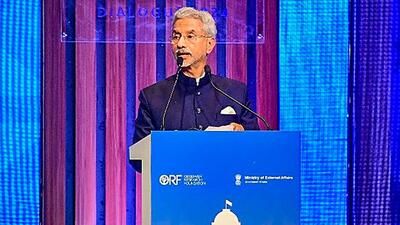 External affairs minister S. Jaishankar speaks during the Raisina Dialogue 2024 in New Delhi (PTI VIA @raisinadialogue) External affairs minister S. Jaishankar speaks during the Raisina Dialogue 2024 in New Delhi (PTI VIA @raisinadialogue)