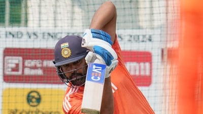 <p>Captain Rohit Sharma could be seen focused while batting in the nets. He will be looking to post a big score.</p> (X (BCCI)) <p>Captain Rohit Sharma could be seen focused while batting in the nets. He will be looking to post a big score.</p> (X (BCCI))