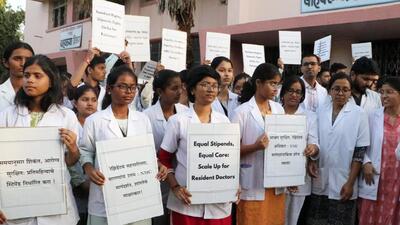 Over 600 resident doctors from BJMC and SGH joined the statewide indefinite strike called by MARD from Thursday 5 pm. (PTI (PIC FOR REPRESENTATION))