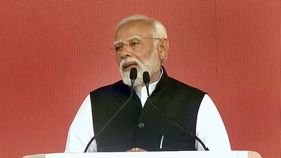 PM Modi speaks during the golden jubilee celebrations of Gujarat Cooperative Milk Marketing Federation (PTI) (PTI) PM Modi speaks during the golden jubilee celebrations of Gujarat Cooperative Milk Marketing Federation (PTI) (PTI)