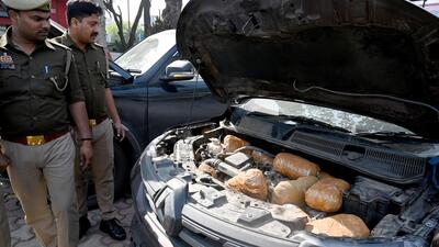 Police recovered more than 100 kilos of cannabis from two rental cars on Thursday. (Sunil Ghosh/HT Photo)