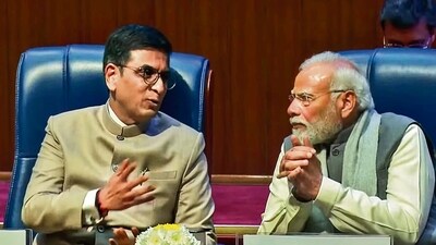Prime Minister Narendra Modi and Chief Justice of India DY Chandrachud. (PTI) Prime Minister Narendra Modi and Chief Justice of India DY Chandrachud. (PTI)