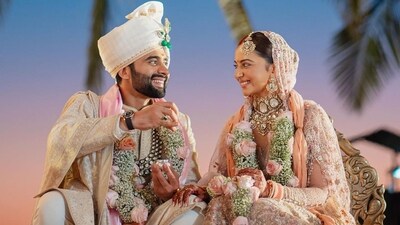 Rakul Preet Singh and Jackky Bhagnani got married at ITC Grand Goa on February 21 in the presence of their loved ones. (Instagram) Rakul Preet Singh and Jackky Bhagnani got married at ITC Grand Goa on February 21 in the presence of their loved ones. (Instagram)