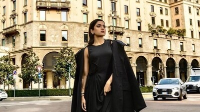 Rashmika Mandanna looked stunning in black at Milan Fashion Week 2024. Rashmika Mandanna looked stunning in black at Milan Fashion Week 2024.