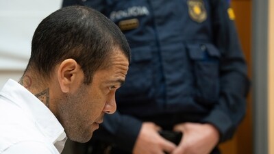 Dani Alves sits during his trial in Barcelona, Spain. (AP) Dani Alves sits during his trial in Barcelona, Spain. (AP)