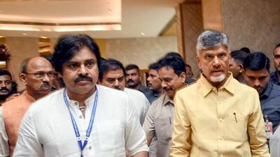 The TDP, headed by former Andhra Pradesh CM N Chandrababu Naidu, and the Jana Sena Party, headed by popular Tollywood actor Pawan Kalyan, officially entered into an alliance in September. (ANI) The TDP, headed by former Andhra Pradesh CM N Chandrababu Naidu, and the Jana Sena Party, headed by popular Tollywood actor Pawan Kalyan, officially entered into an alliance in September. (ANI)