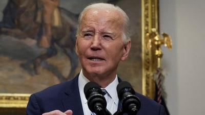 FILE PHOTO: U.S. President Joe Biden speaks after it was reported Alexei Navalny, Russian President Vladimir Putin's most formidable domestic opponent, fell unconscious and died at the "Polar Wolf" Arctic penal colony where he was serving a three-decade jail term, during brief remarks in the Roosevelt Room at the White House in Washington, U.S., February 16, 2024. REUTERS/Leah Millis/File Photo (REUTERS)