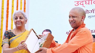 Union finance minister Nirmala Sitharaman and Uttar Pradesh chief minister Yogi Adityanath at the inauguration of Direct Tax Bhavan in Gorakhpur on Thursday. (ANI PHOTO) Union finance minister Nirmala Sitharaman and Uttar Pradesh chief minister Yogi Adityanath at the inauguration of Direct Tax Bhavan in Gorakhpur on Thursday. (ANI PHOTO)