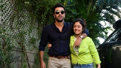 Ranbir Kapoor posed with his niece, Samara Sahni, daughter of his sister Riddhima Kapoor Sahni and Bharat Sahni as he arrived for Jeh's birthday party. The duo was greeted by Kareena Kapoor as they entered the party venue. (Varinder Chawla) Ranbir Kapoor posed with his niece, Samara Sahni, daughter of his sister Riddhima Kapoor Sahni and Bharat Sahni as he arrived for Jeh's birthday party. The duo was greeted by Kareena Kapoor as they entered the party venue. (Varinder Chawla)