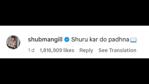 Shubman Gill's reply to a fan's video. (Instagram/@shubiiii.lover77) Shubman Gill's reply to a fan's video. (Instagram/@shubiiii.lover77)