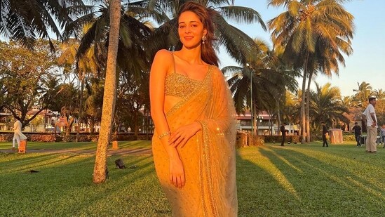Ananya Panday, who went to the wedding with her beau Aditya Roy Kapur, shared a picture, writing, “feeling the sun, under the moon, surrounded by love.”&nbsp;(Instagram)