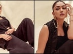 Mrunal Thakur is here to give you some stylish ethnic fashion inspiration as the diva stuns in an all black coordinated ensemble. The gorgeous actress is a total stunner who never fails to hit style targets like a pro. Whether it's a sartorial saree or a chic pantsuit, Mrunal can pull off any look to perfection. The stylish diva is quite active on social media and her glam Insta-diaries are nothing short of a treasure trove of style inspiration. Especially when it comes to ethnic fashion, Mrunal loves to get decked out in fancy sharara sets or exquisite anakalis. Her latest look, a three-piece black attire exuding glamour, is no exception and is sure to inspire your wardrobe.