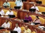 Kerala Finance Minister KN Balagopal during his budget speech. (PTI)