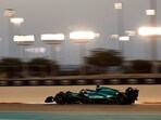 Aston Martin's Lance Stroll in action during testing.