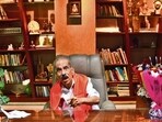 Shiv Sena leader Manohar Joshi at Kohinoor Office, Dadar, in Mumbai, India, on Saturday day, Dec 02, 2023. (Photo by Bhushan Koyande/HT Photo)