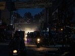 Pakistan Economy: A dark street in a commercial area in Lahore, Pakistan.