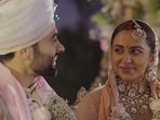 Rakul Preet Singh and Jackky Bhagnani's big, fat Indian wedding in Goa was one for the books. From the bride's beautiful entry to the couple's intimate haldi celebration and lots of dancing in between, this celebrity wedding was straight out of a fairytale. (All pics: Rakul Preet Singh and Jackky Bhagnani's Instagram)