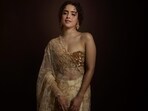 Sanya Malhotra in a white and gold saree and hand-embroidered bandeau blouse(Photo: Instagram)