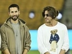 Varun Dhawan, Shahid Kapoor and Shah Rukh Khan at the WPL opening rehearsals. Varun Dhawan, Shahid Kapoor and Shah Rukh Khan at the WPL opening rehearsals.