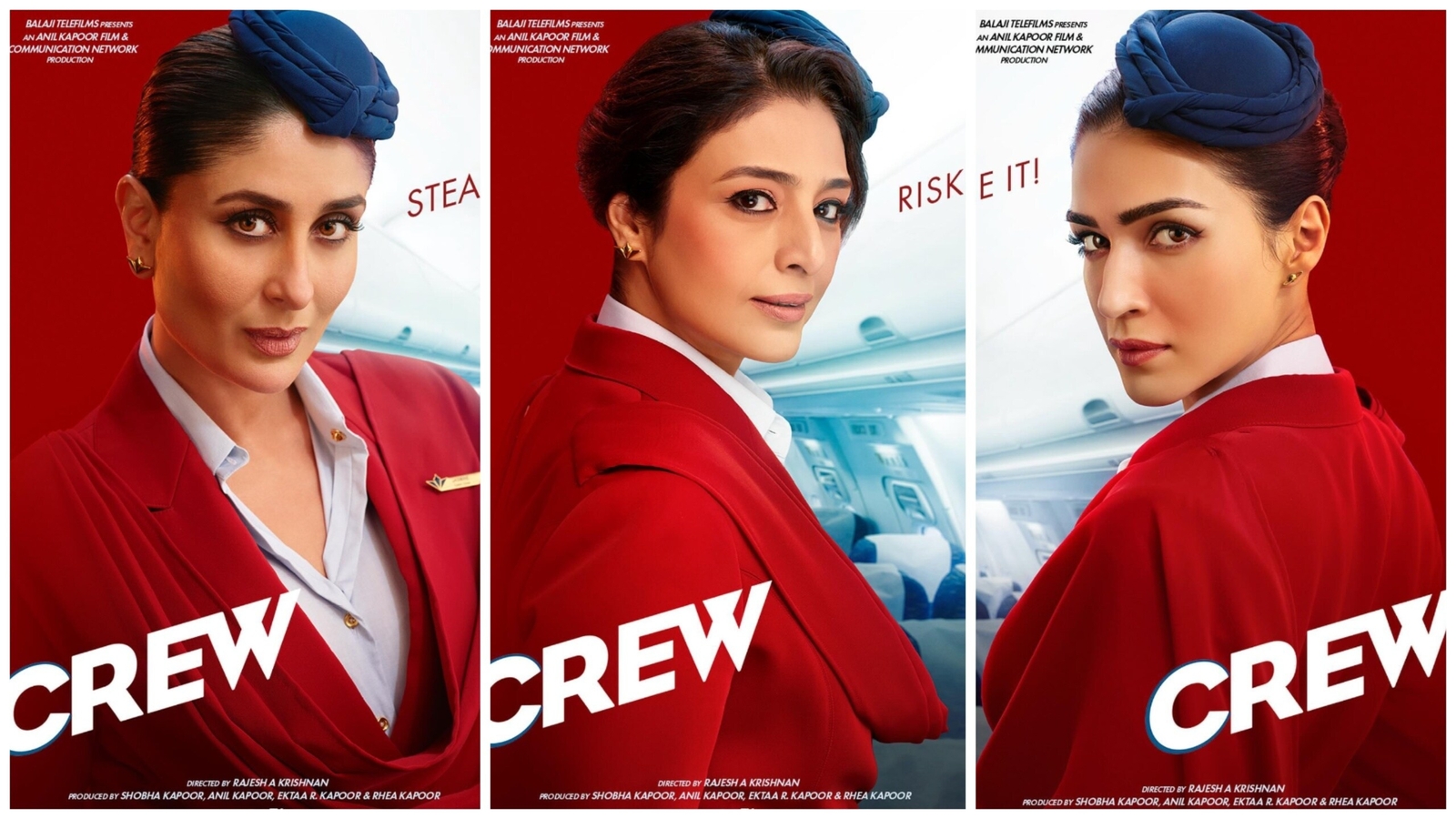 Crew posters: Kareena, Tabu, Kriti are ready to steal, fake and risk it all | Bollywood - Vimarsana News