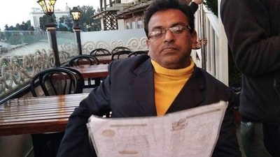 Sabyasachi Ghosh was arrested on Friday on the charges of running a prostitution racket of minor girls in Howrah. (X/ @AITCofficial) Sabyasachi Ghosh was arrested on Friday on the charges of running a prostitution racket of minor girls in Howrah. (X/ @AITCofficial)