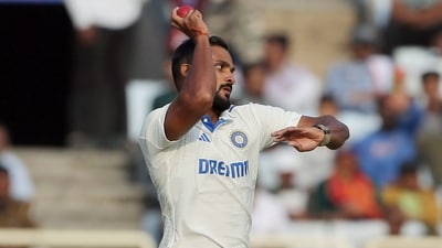 Akash Deep bowls on Day 1 of the 4th Test match against England (ANI ) Akash Deep bowls on Day 1 of the 4th Test match against England (ANI )